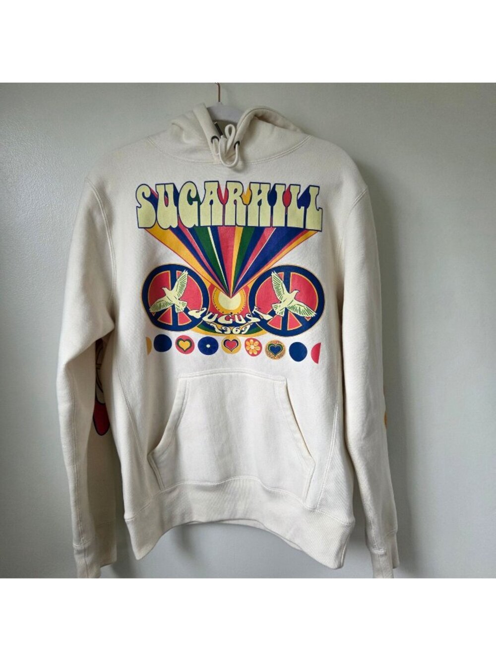 Sugarhill Los Angeles "Woodstock 1969" Cream Graphic Hoodie Size XS